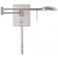George Kovacs P4338-084, Georges Reading Room, 1 Light LED Swing Arm Wall Lamp, Brushed Nickel