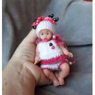 /Littledollspattern Mini silicone baby doll full body Julia 4.7 , eyes open doll , mini babies, doll, mini, reborn doll, made to order