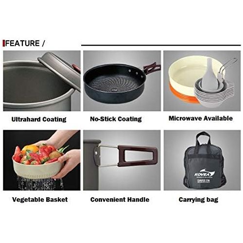  Kovea Hard 56 Camping Cookware Cookset Portable Cookware Hard Anodizing Coating KSK-WH56
