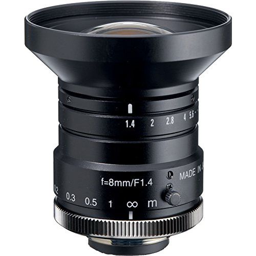  Kowa LM8HC 1 8mm F1.4 Manual Iris C-Mount Lens, 2 Megapixel Rated