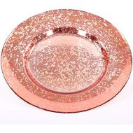 Koyal Wholesale Antique Mercury Glass Charger Plates, Bulk Set of 4, Pink Vintage Charger Plates for Wedding Reception Place Settings, Christmas Thanksgiving Dinnerware, Modern Din