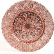 Koyal Wholesale Bulk Morocco Glass Charger Plates, Set of 4, Rose Gold