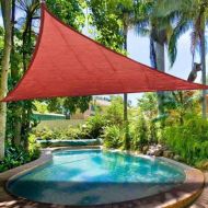 Kraiovim 11.5 Feet Triangle Outdoor Sun Shade Sail Canopy Dark Red PE Fabric UV Ray Protect Portable for Camping Patio Lawn Garden Pool Spa Sunscreen Top Overhead Cover