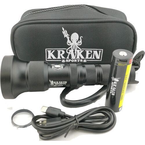  Kraken Sports NR-1500 Zoom Rechargeable Dive Light