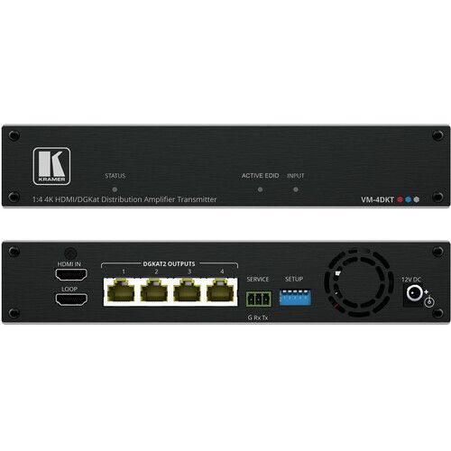  Kramer VM-4DKT 1x4 4K60 4:4:4 HDMI to Long-Reach DGKat 2.0 Distribution Amplifier