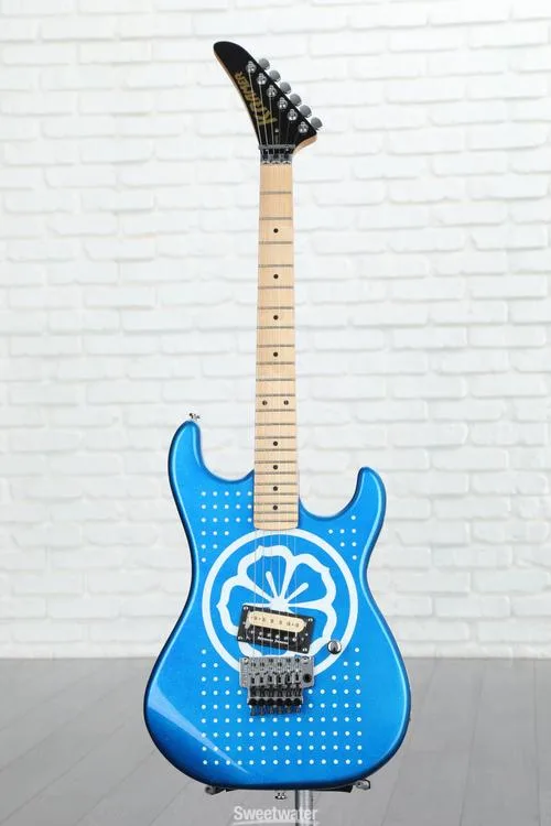  Kramer Baretta Electric Guitar - White Lotus Candy Blue Demo