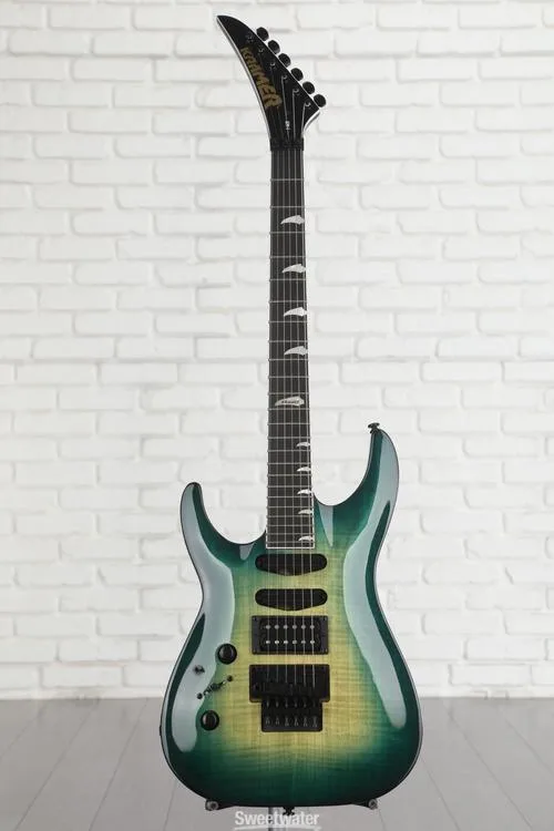  Kramer SM-1 Figured Left-handed Electric Guitar - Caribbean Blue Perimeter
