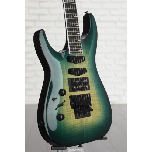  Kramer SM-1 Figured Left-handed Electric Guitar - Caribbean Blue Perimeter