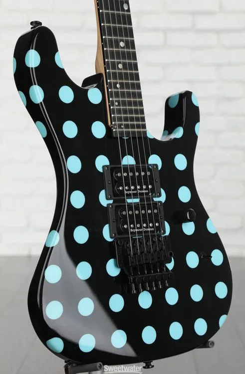  Kramer Nightswan Electric Guitar - Ebony with Blue Dots Demo