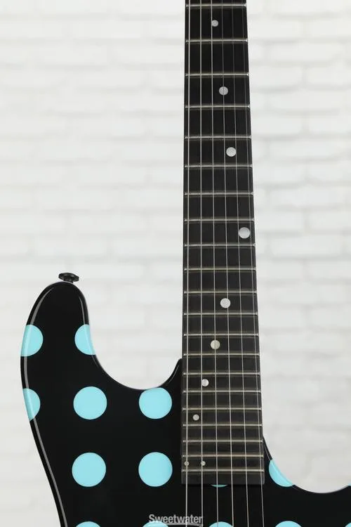  Kramer Nightswan Electric Guitar - Ebony with Blue Dots Demo