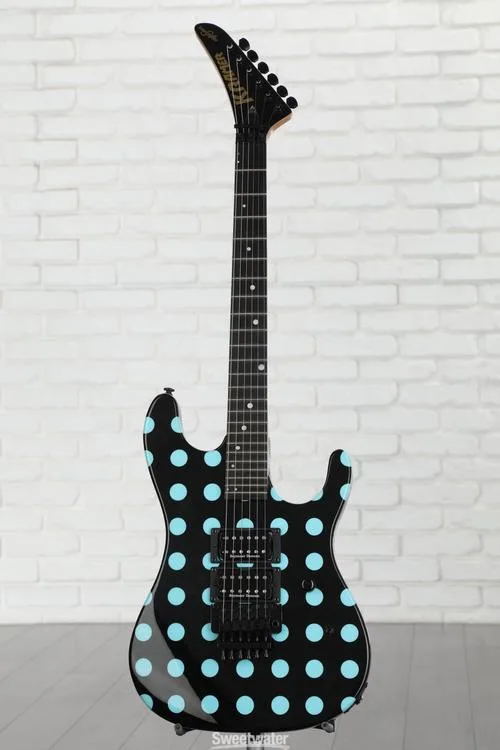  Kramer Nightswan Electric Guitar - Ebony with Blue Dots Demo