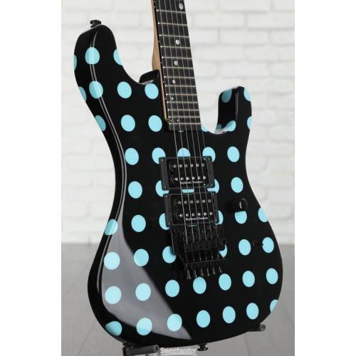  Kramer Nightswan Electric Guitar - Ebony with Blue Dots Demo