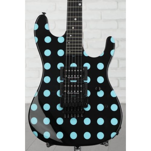  Kramer Nightswan Electric Guitar - Ebony with Blue Dots Demo