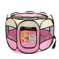 Krastal Dog House Portable Folding Pet Cage Dog Cat Tent Playpen Puppy Kennel Easy Operation Octagonal Fence
