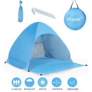 Kratax Pop Up Beach Tent Sun Shelter- UPF 50+ Instant Beach Shelter for Baby- 3 Person Family Outdoor Tent