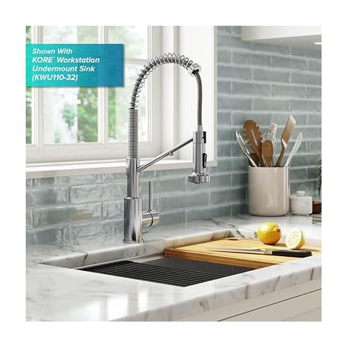  KRAUS Bolden 2-in-1 Commercial Style Pull-Down Single Handle Water Filter Kitchen Faucet for Water Filtration System in Chrome, KFF-1610CH