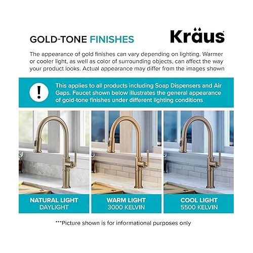  KRAUS Oletto Pull-Down Single Handle Kitchen Faucet with QuickDock Top Mount Installation Assembly in Spot Free Antique Champagne Bronze, 15 1/8 Inch, KPF-2620SFACB