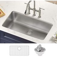 KRAUS Dex 33-inch Undermount 16 Gauge Stainless Steel Single Bowl Kitchen Sink, KA1US33B