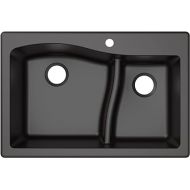 Kraus Quarza Kitchen Sink | 33-Inch 60/40 Bowls | Black Granite | KGD-442 model