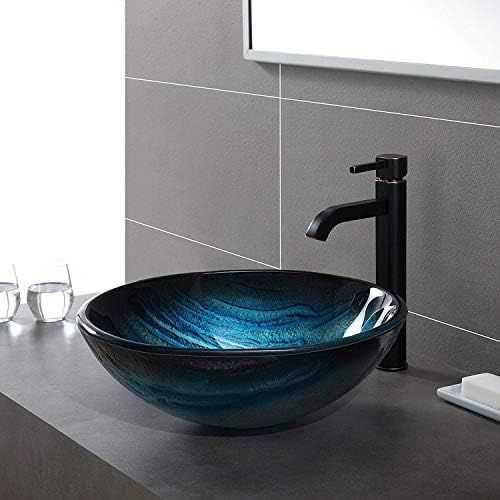  Kraus GV-399-19mm Ladon Glass Vessel Bathroom Sink