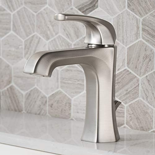  Kraus KBF-1211SFS Esta Single Handle Basin Bathroom Faucet with Lift Rod Drain, Spot Free Stainless Steel