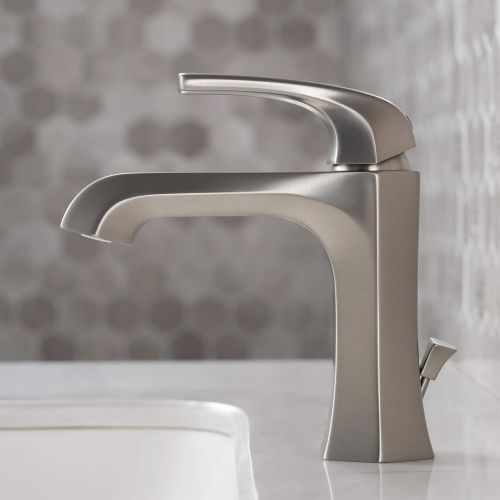  Kraus KBF-1211SFS Esta Single Handle Basin Bathroom Faucet with Lift Rod Drain, Spot Free Stainless Steel