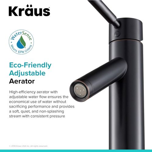  Kraus FVS-1002CH Sheven Single Lever Vessel Bathroom Faucet Chrome