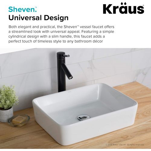  Kraus FVS-1002CH Sheven Single Lever Vessel Bathroom Faucet Chrome