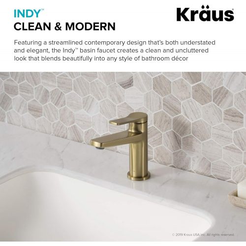  Kraus KBF-1401BG-2PK Indy Bathroom Faucet, Brushed Gold