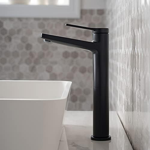  Kraus KVF-1400MB Indy Single Handle Vessel Bathroom Faucet, Matte Black