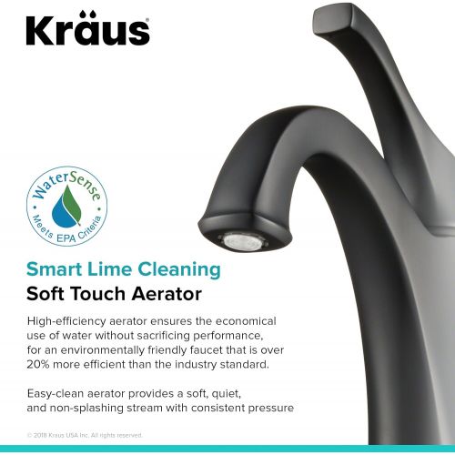  Kraus KBF-1201MB Arlo Bathroom Faucet, Single, Matte Black