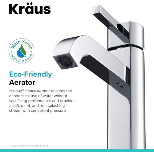  Kraus FVS-1007CH Ramus Single Lever Vessel Bathroom Faucet Chrome