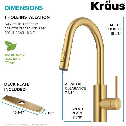  Kraus KPF-2620BB Oletto Kitchen Faucet, Brushed Bronze