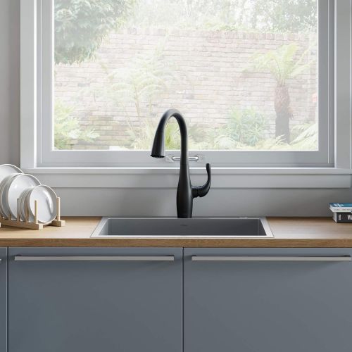  KRAUS KPF-1670MB Esina Dual Function Pull, Faucets for Kitchen Sinks, Single-Handle, Matte Black
