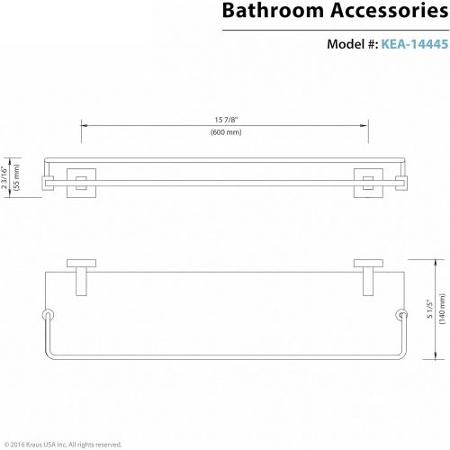  Kraus KEA-14445CH Aura Bathroom Accessories - Shelf with Railing