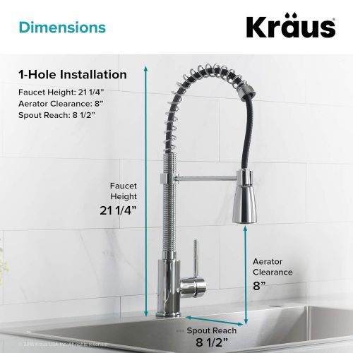  Kraus Single Lever Pull Down Kitchen Faucet in Stainless Steel