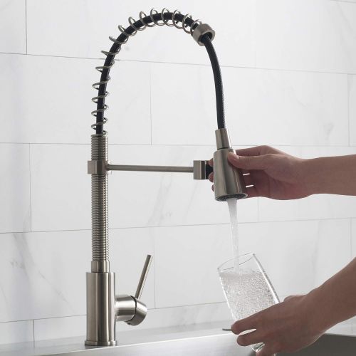  Kraus Single Lever Pull Down Kitchen Faucet in Stainless Steel