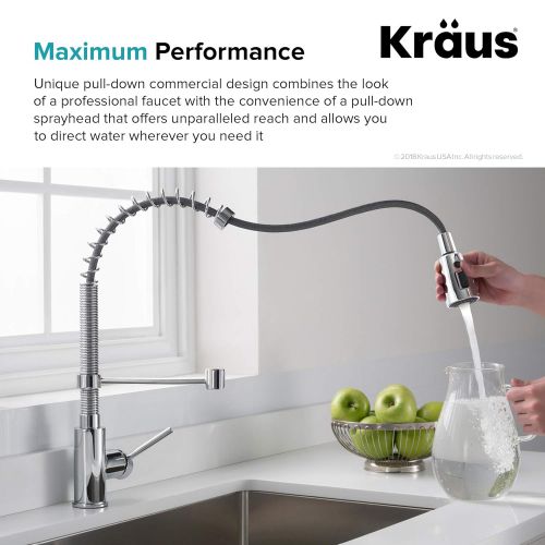  Kraus Single Lever Pull Down Kitchen Faucet in Stainless Steel