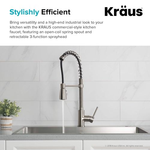  Kraus Single Lever Pull Down Kitchen Faucet in Stainless Steel