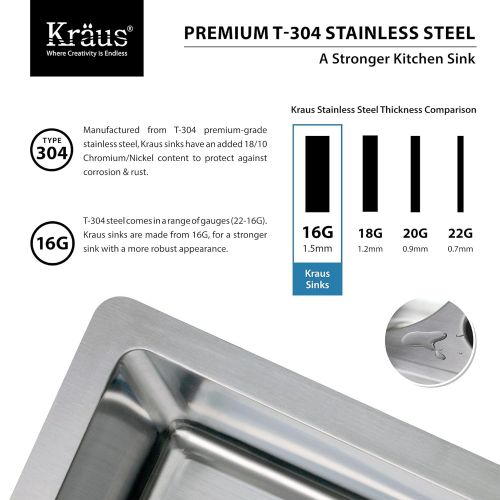  Kraus KHU100-30-KPF1612-KSD30CH 30 inch Undermount Single Bowl Stainless Steel Kitchen Sink with Chrome Kitchen Faucet and Soap Dispenser