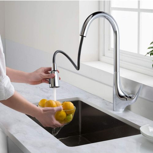  Kraus KPF-1621 Single Lever Pull Down Kitchen Faucet Chrome