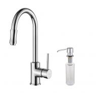 Kraus KPF-1622-KSD-30CH Single Lever Pull Down Kitchen Faucet and Soap Dispenser Chrome