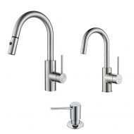 Kraus KPF-2620-2600-41CH Modern Oletto Pull Down Kitchen Faucet with Bar/Prep, SD