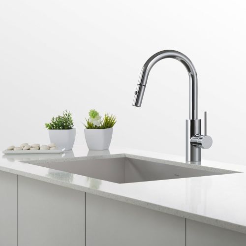  Kraus KPF-2620-2600-41CH Modern Oletto Pull Down Kitchen Faucet with Bar/Prep, SD