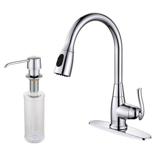  Kraus KPF-2230-KSD-30CH Single Lever Pull Out Kitchen Faucet and Soap Dispenser Chrome