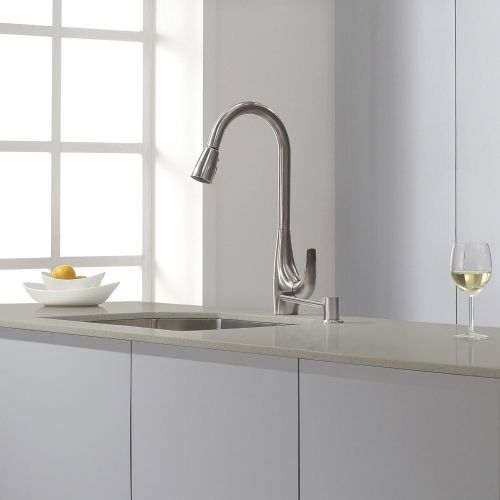  Kraus KPF-1621SS Single Lever Pull Down Kitchen Faucet in Stainless Steel