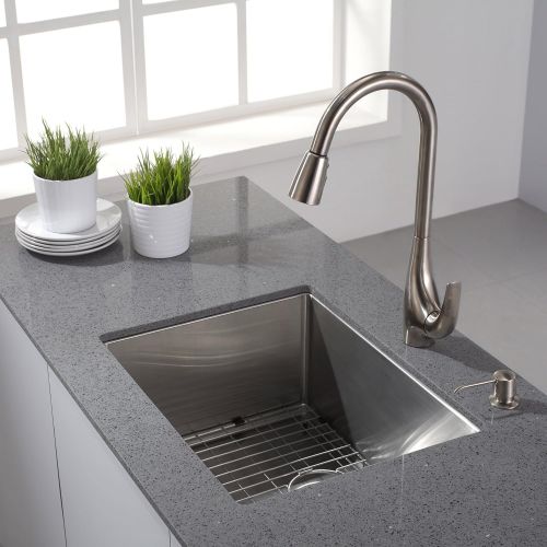  Kraus KPF-1621SS Single Lever Pull Down Kitchen Faucet in Stainless Steel