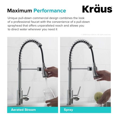  Kraus KPF-1612 Single Lever Pull Down Kitchen Faucet Chrome