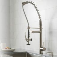Kraus Single Handle Pull Down Kitchen Faucet Commercial Style Pre-rinse in Stainless Steel