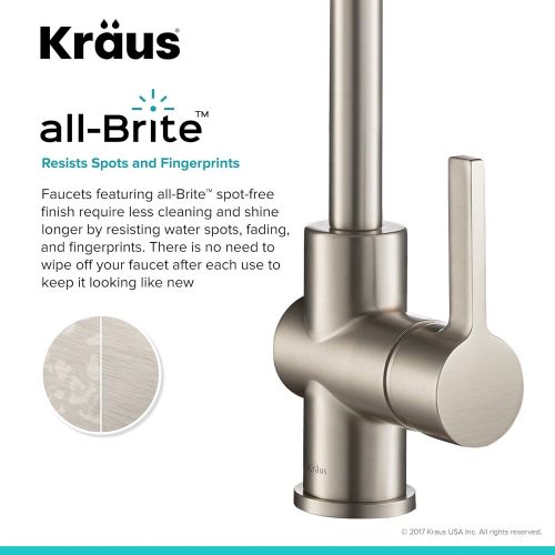  Kraus Britt Spot Free Stainless Pre-Rinse/Commercial Kitchen Faucet with Dual Function Sprayhead in all-Brite Finish, KPF-1690SFS